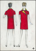 Original sketch by Issey Miyake, 1965 <br>As a student at the Ecole de la Chambre Syndical de la Couture Parisienne